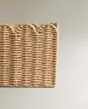 Zara Home Корзина из плетёной бумаги, цвет бежевый, 45 см — фото 4