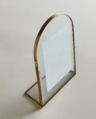 Zara Home Фоторамка из стекла, цвет золотой, 21 см