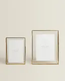 Zara Home Фоторамка из стекла, цвет золотой, 18 см — фото 8