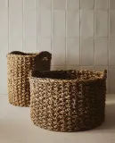 Zara Home Корзина из морской травы, цвет бежевый, 25 см — фото 1