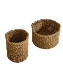 Zara Home Корзина из морской травы, цвет бежевый, 25 см — фото 5