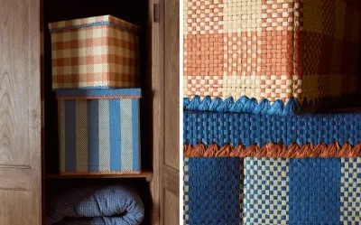 Zara Home Корзина из плетёной бумаги, цвет горчичный, 30 см