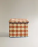 Zara Home Корзина из плетёной бумаги, цвет горчичный, 30 см — фото 4