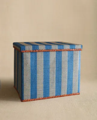 Zara Home Корзина из плетёной бумаги, цвет синий, 40 см