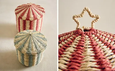 Zara Home Корзина из плетёной бумаги, цвет разноцветный, 37 см · 4667/049