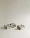 Zara Home Коробка для хранения из нержавеющей стали, цвет серебристый, 10.5 см — фото 2