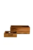 Zara Home Коробка для хранения из дерева, цвет бежевый, 20 см — фото 2