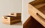 Zara Home Коробка для хранения из дерева, цвет бежевый, 20 см — фото 4