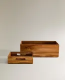 Zara Home Коробка для хранения из дерева, цвет бежевый, 20 см — фото 7