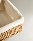 Zara Home Корзина из плетёной бумаги, цвет бежевый, 17 см — фото 2