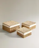 Zara Home Корзина из плетёной бумаги, цвет бежевый, 17 см — фото 4