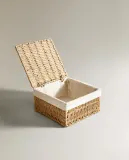 Zara Home Корзина из плетёной бумаги, цвет бежевый, 17 см — фото 6