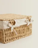 Zara Home Корзина из плетёной бумаги, цвет бежевый, 17 см — фото 7
