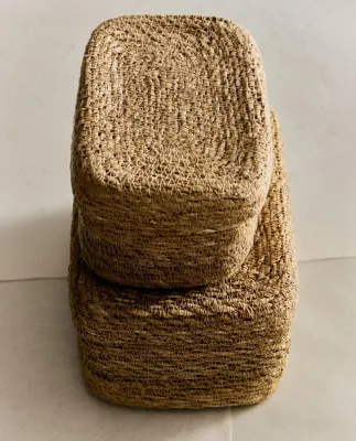 Zara Home Корзина из морской травы, цвет бежевый, 18 см · 6354/049