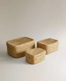 Zara Home Корзина из морской травы, цвет бежевый, 18 см · 6354/049 — фото 7