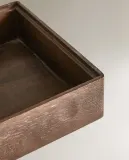 Zara Home Коробка для хранения из дерева, цвет коричневый, 25.5 см — фото 5