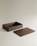 Zara Home Коробка для хранения из дерева, цвет коричневый, 25.5 см — фото 7