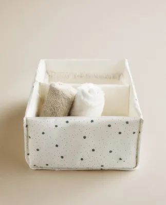 Zara Home Корзина из хлопка, цвет бежевый, 30 см