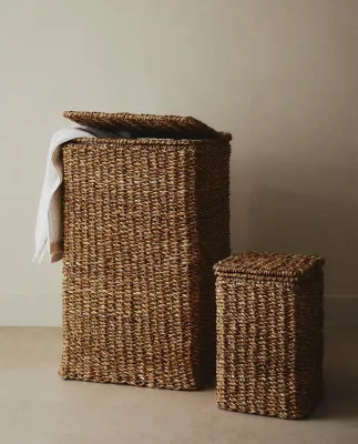 Zara Home Корзина из хлопка, цвет бежевый, 55 см