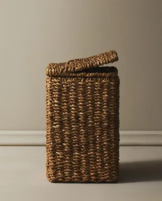 Zara Home Корзина из морской травы, цвет бежевый, 30 см · 3589/049