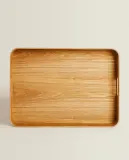 Zara Home Поднос из дерева, цвет бежевый, 55 см — фото 1