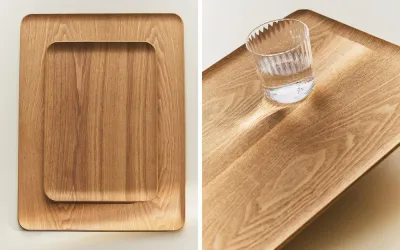 Zara Home Поднос из дерева, цвет бежевый, 46 см