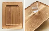 Zara Home Поднос из дерева, цвет бежевый, 46 см — фото 1