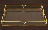 Zara Home Поднос из стекла, цвет золотой, 28 см — фото 8