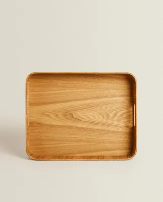 Zara Home Поднос из дерева, цвет бежевый, 45 см