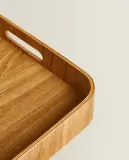 Zara Home Поднос из дерева, цвет бежевый, 45 см — фото 3