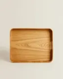 Zara Home Поднос из дерева, цвет бежевый, 45 см — фото 4