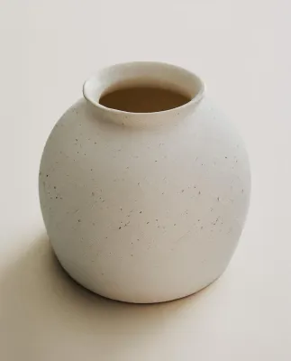 Zara Home Ваза из керамики, цвет белый, 13.2 см