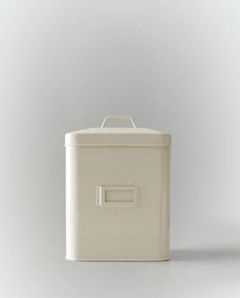 Zara Home Коробка для хранения из металла, цвет кремовый, 20.5 см