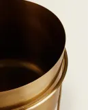 Zara Home Кашпо из металла, цвет золотой, 40 см — фото 3