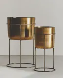 Zara Home Кашпо из металла, цвет золотой, 40 см — фото 5