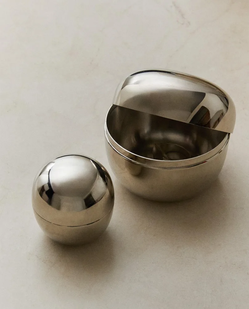 Zara Home Коробка для хранения из нержавеющей стали, цвет серебристый, 8 см
