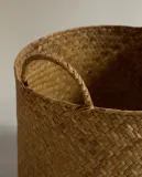 Zara Home Корзина из ротанга, цвет бежевый, 33 см — фото 4