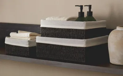 Zara Home Корзина из плетёной бумаги, цвет бежевый, 28 см