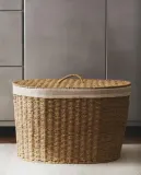 Zara Home Корзина из плетёной бумаги, цвет бежевый, 55 см — фото 1