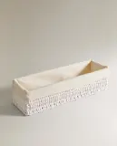 Zara Home Корзина из плетёной бумаги, цвет бежевый, 32 см — фото 2