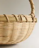 Zara Home Корзина из бамбука, цвет бежевый, 23 см — фото 4