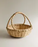 Zara Home Корзина из бамбука, цвет бежевый, 23 см — фото 6