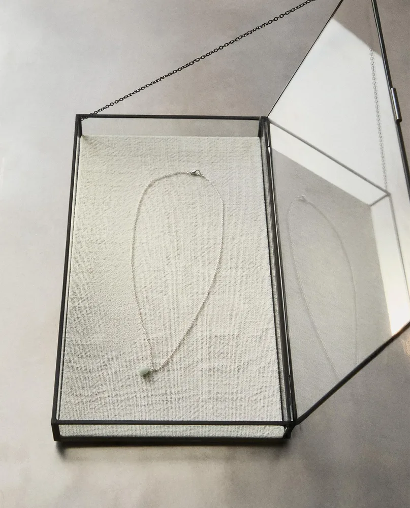 Zara Home Шкатулка из стекла, цвет чёрный, 32 см