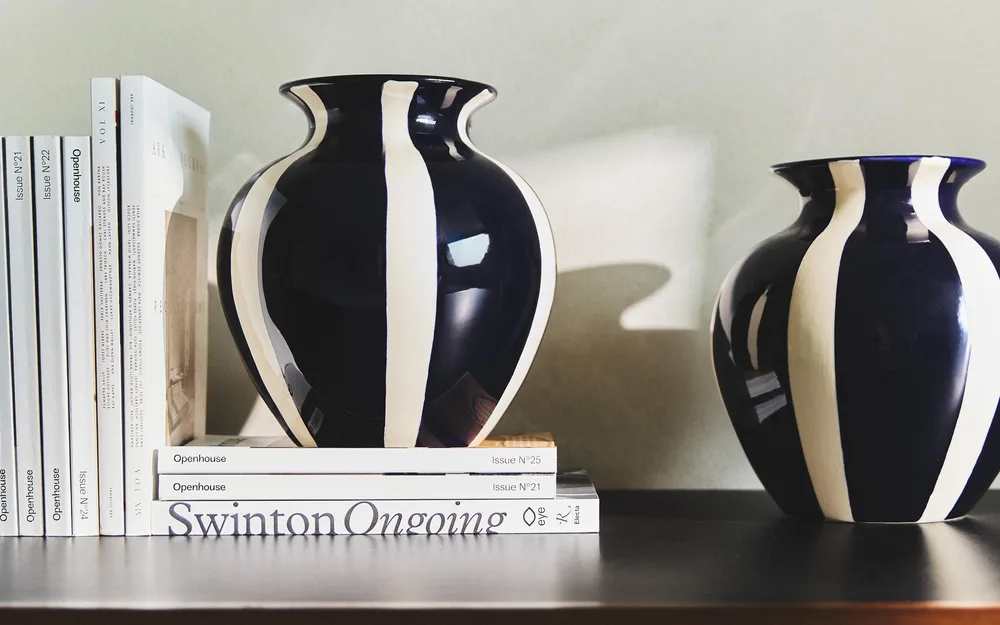 Zara Home Ваза из керамики, цвет синий, 25 см