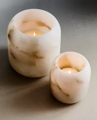 Zara Home Подсвечник из алебастра, цвет белый, 11 см