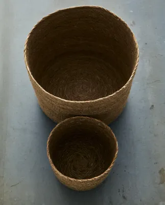 Zara Home Корзина из морской травы, цвет бежевый, 26 см
