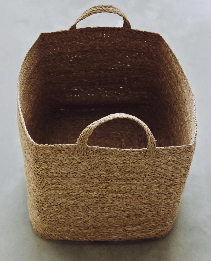 Zara Home Корзина из морской травы, цвет бежевый, 40 см