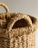 Zara Home Корзина из морской травы, цвет коричневый, 25 см — фото 4