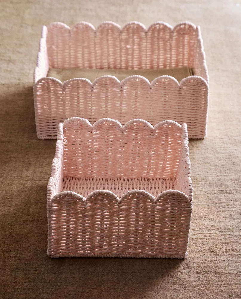 Zara Home Корзина из плетёной бумаги, цвет бежевый, 24 см