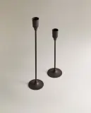 Zara Home Подсвечник из латуни, цвет чёрный, 23 см — фото 4